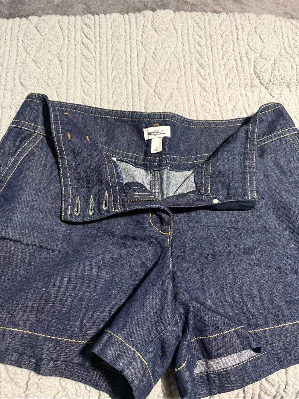LOFT Dark Blue Denim Shorts
